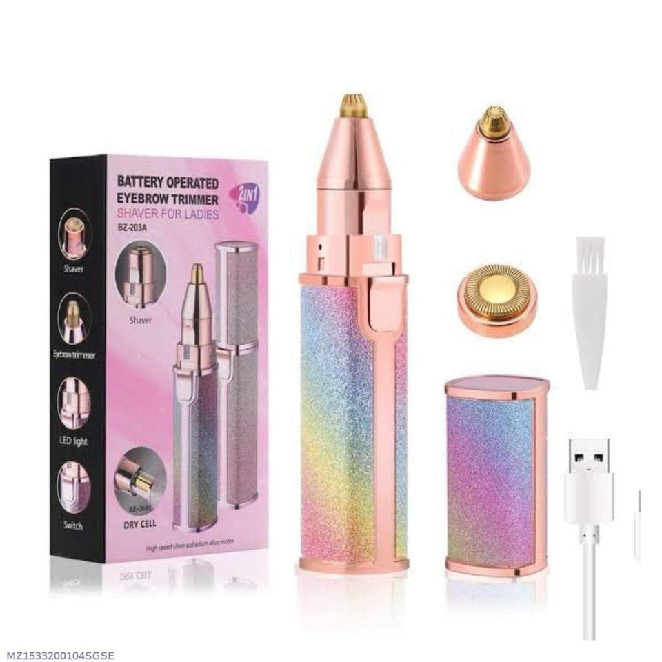 Flawless 2-in-1 Pen Hair Remover – Rechargeable Precision Trimmer for Effortless Brow Shaping
