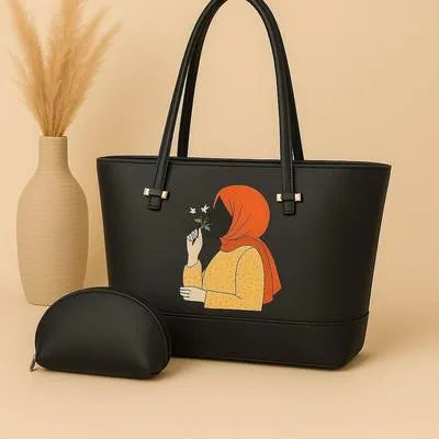 Women's PU Leather Printed Hand Bag Set