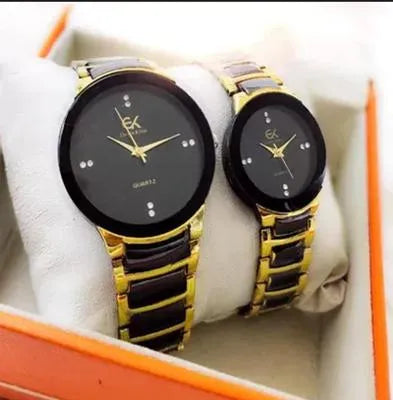 Stylish Unisex Analogue Couple Watches - 2 Pcs Set
