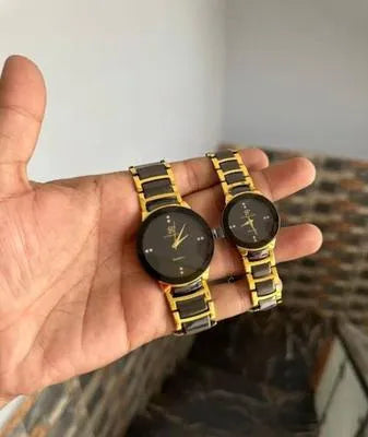 Stylish Unisex Analogue Couple Watches - 2 Pcs Set
