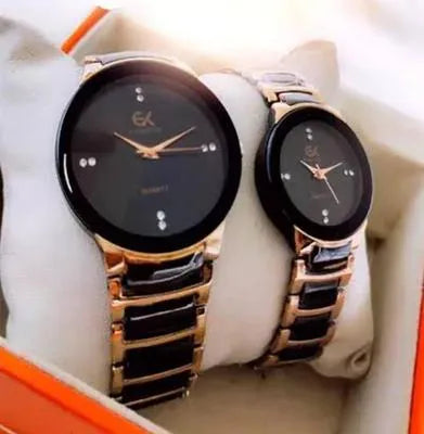 Stylish Unisex Analogue Couple Watches - 2 Pcs Set