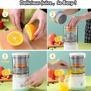 Portable Electric Citrus Juicer | USB Rechargeable, Hands-Free Orange & Lemon Juice Extractor, Easy to Clean