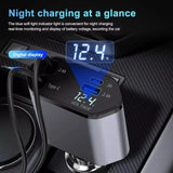 4-in-1 Retractable Car Charger | Dual Port USB-C PD Fast Charging