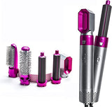 5 In 1 Electric Hair Dryer Brush | Blow Dryer Hair Comb Curling Wand Detachable Brush Kit Negative Ion Straightener Hair Curler ( Random Color)
