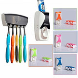 Automatic Toothpaste Dispenser Set with Wall-Mounted Toothbrush Holder | Random Colors