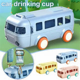 Bus Shape School Water Bottle | 500ml | With Strap | Cute & Leak-Proof | Random Color