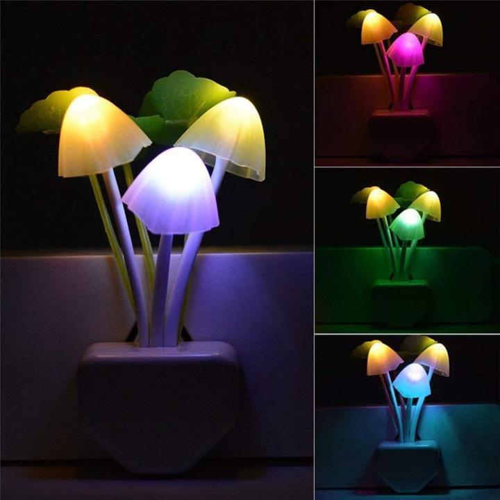 Mushroom 3D LED Light Sensor Lamp , Pack of 2