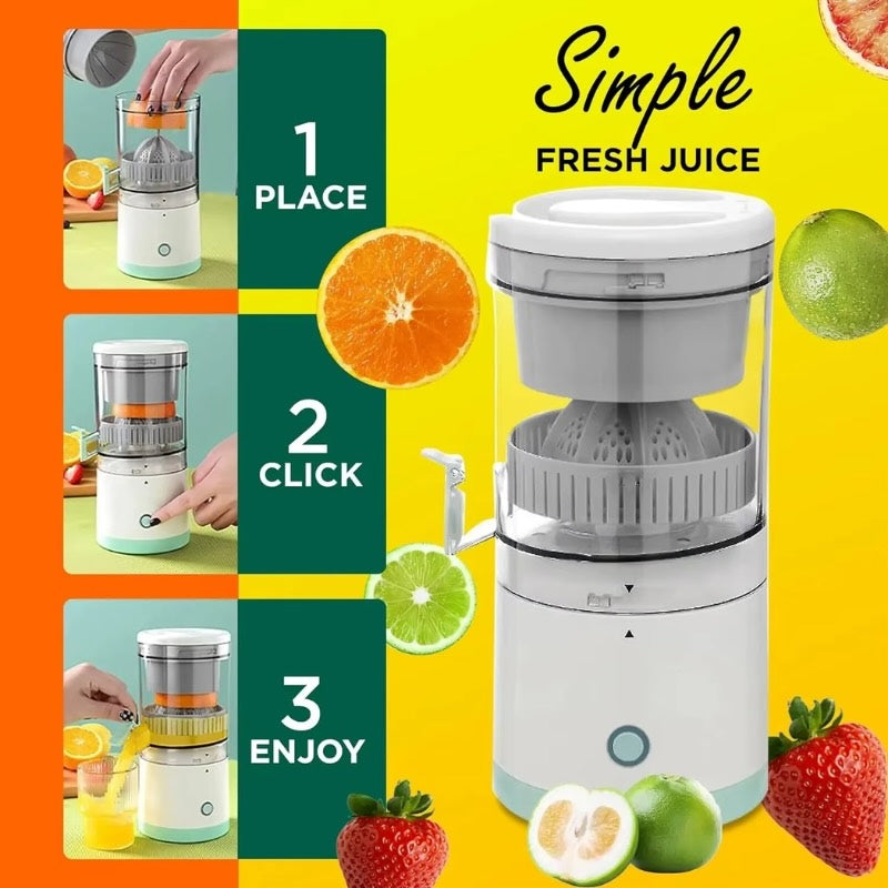 Portable Electric Citrus Juicer | USB Rechargeable, Hands-Free Orange & Lemon Juice Extractor, Easy to Clean