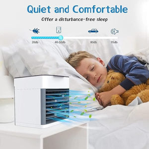 Air Ultra Portable Home Air Cooler | Portable Personal Air Conditioner,2x Cooling Power With Night Light Add Ice Cubes For Special Cooling (random Color)