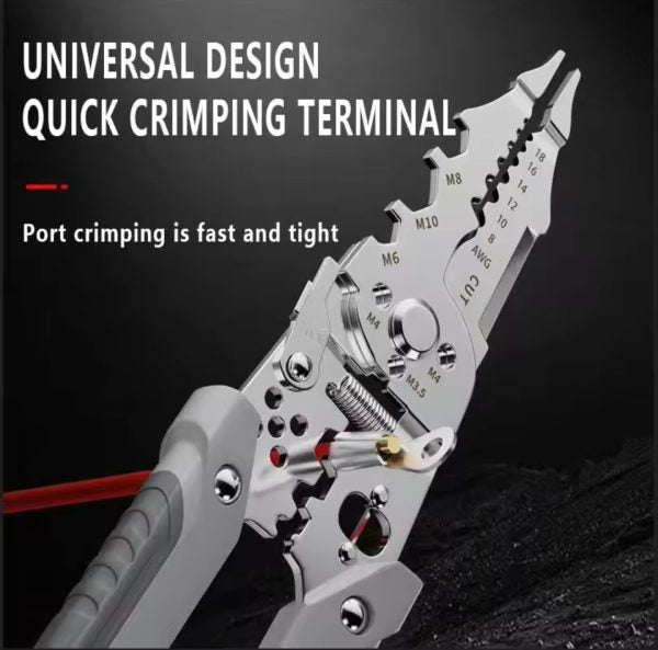 Multi-function Wire Stripper And Cutter – 10-in-1 Electrical Tool With Wire Cutting, Stripping, Crimping & Screw Functions
