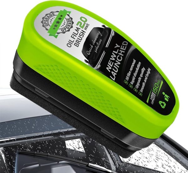 Universal Glass Cleaner,clear Vision Car Glass Oil Film Cleaner Brush For Windshield | Bottle Also Included
