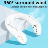 X5 Leafless Hanging Neck Fan With Adjustable Neck Band – Portable Rechargeable Neck Fan – Neck Fan For Summer (random Color)